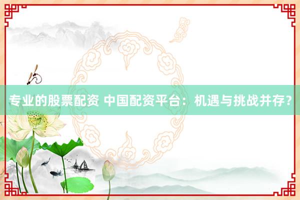 专业的股票配资 中国配资平台：机遇与挑战并存？