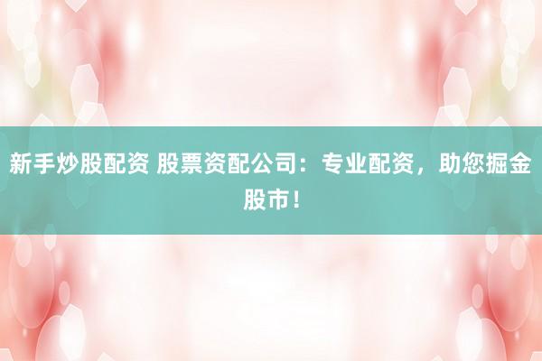 新手炒股配资 股票资配公司：专业配资，助您掘金股市！