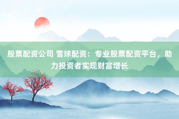 股票配资公司 雪球配资：专业股票配资平台，助力投资者实现财富增长