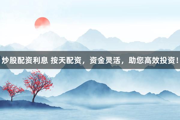 炒股配资利息 按天配资，资金灵活，助您高效投资！
