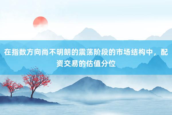 在指数方向尚不明朗的震荡阶段的市场结构中，配资交易的估值分位