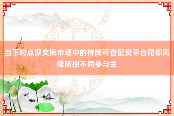 当下时点深交所市场中的持牌可查配资平台尾部风险防控不同参与主