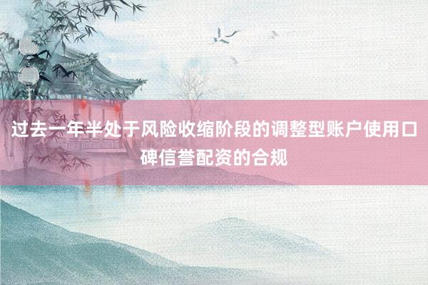 过去一年半处于风险收缩阶段的调整型账户使用口碑信誉配资的合规