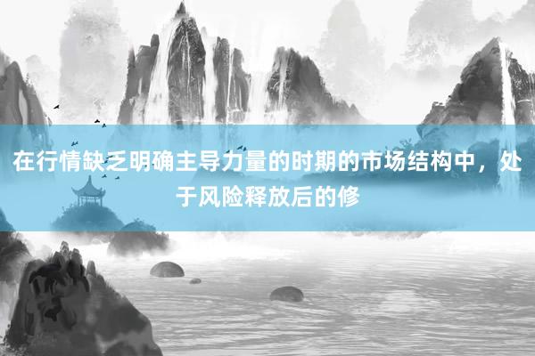 在行情缺乏明确主导力量的时期的市场结构中，处于风险释放后的修