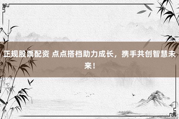 正规股票配资 点点搭档助力成长，携手共创智慧未来！